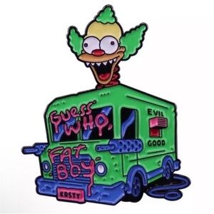Krusty the Clown, The Simpson Enamel Pin, Krusty The Clown Food Truck Pin